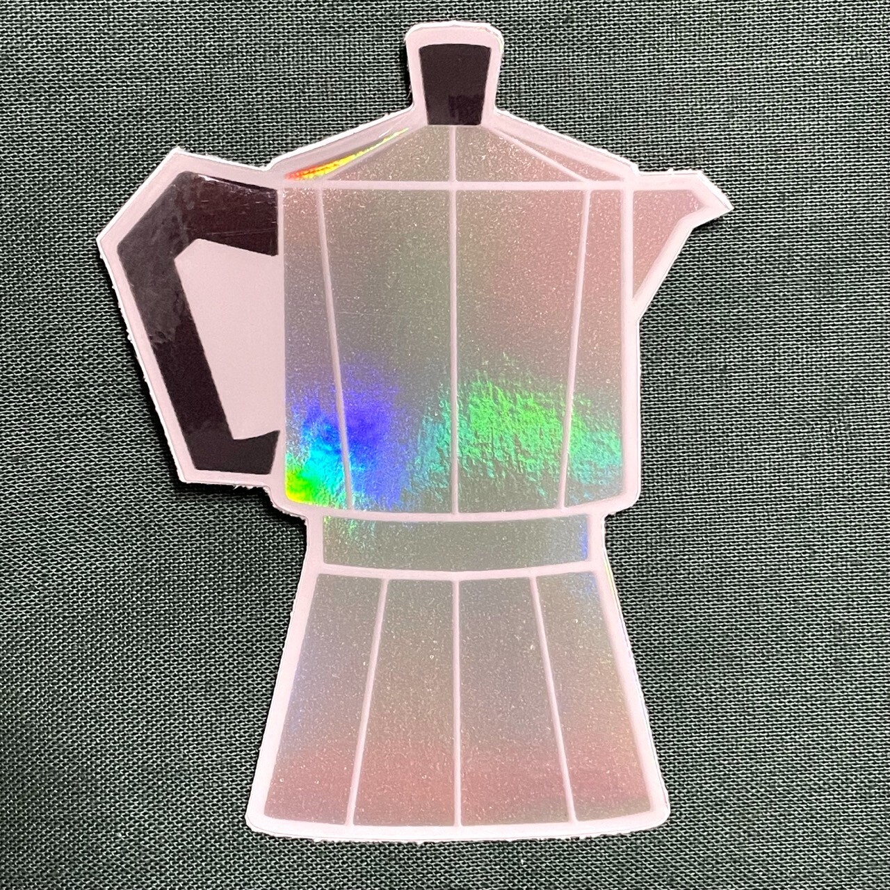 Coffee Moka Pot Hologram Sticker