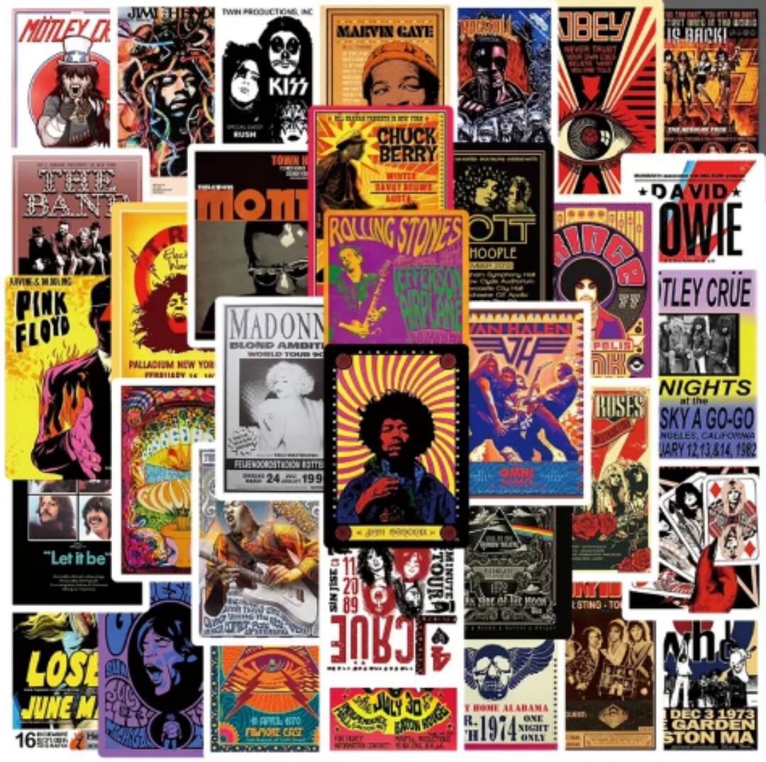 10 PCS Rock Pop Music Poster Stickers BRAND NEW