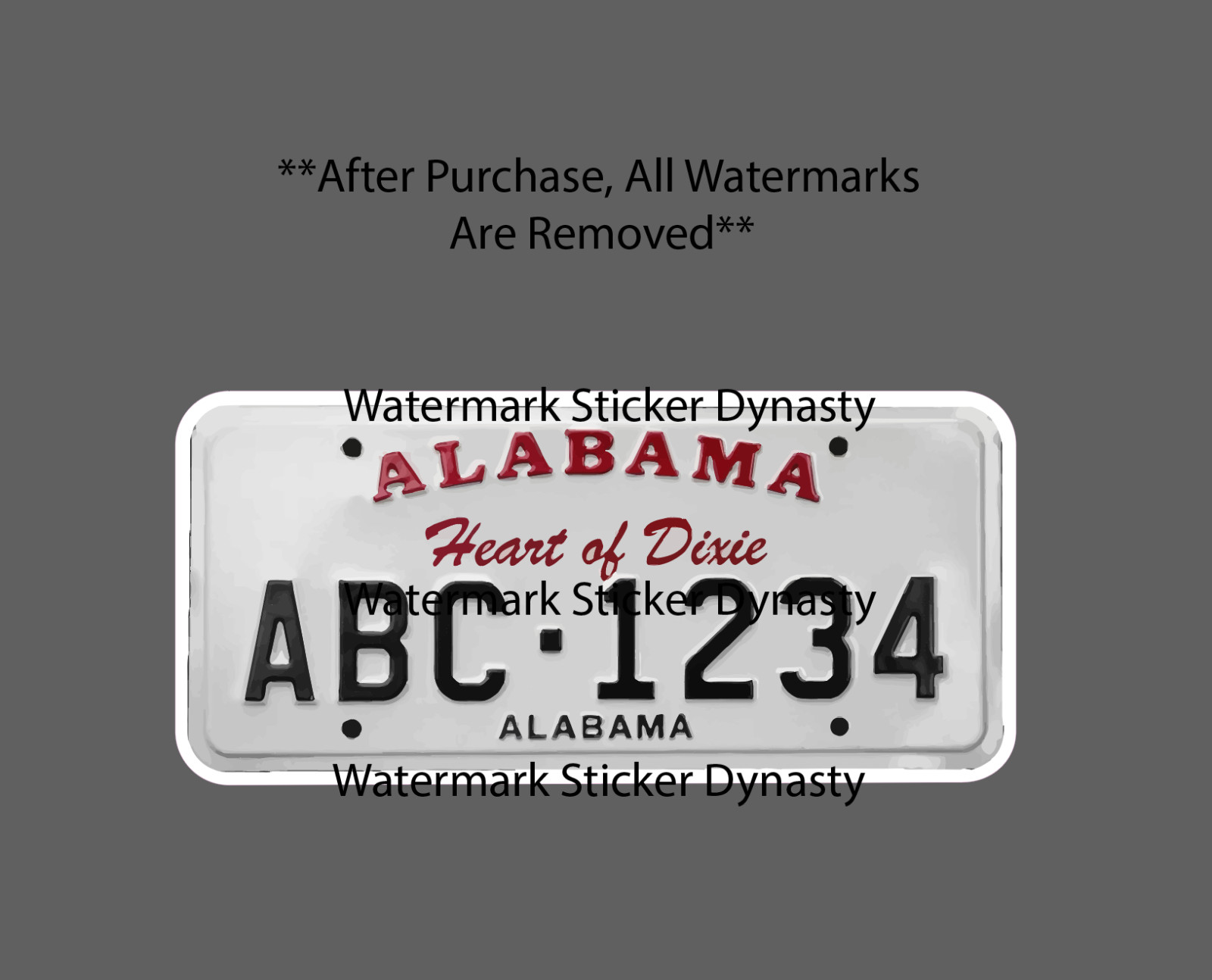 Alabama License Plate Sticker Waterproof Decal State South Dixie Gift NEW