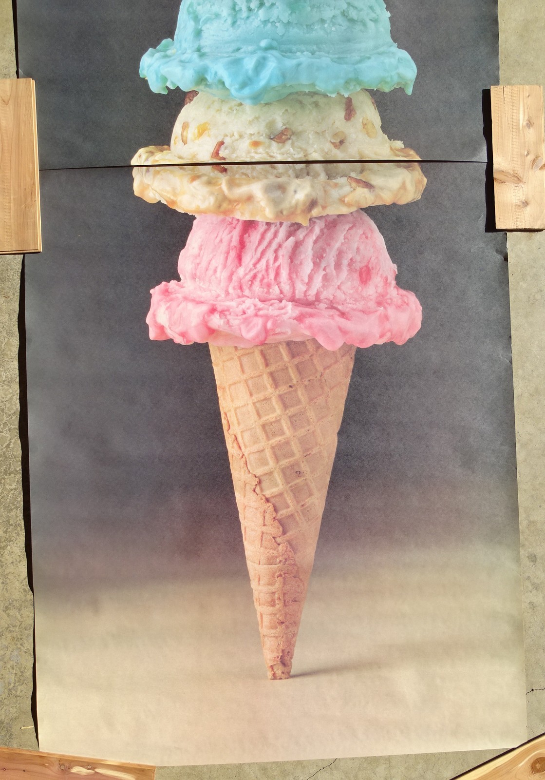 Food Challenge GIANT 5 Scoop Ice Cream Photo Door Wall Mural Poster 82.5” X 34”