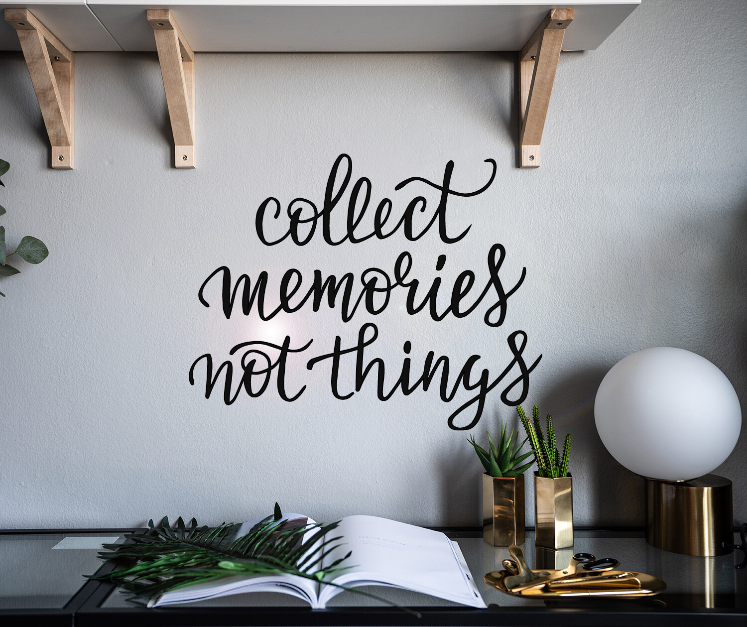 Vinyl Wall Decal Collect Memories Not Things Stickers 22.5 in x 17.5 in gz135