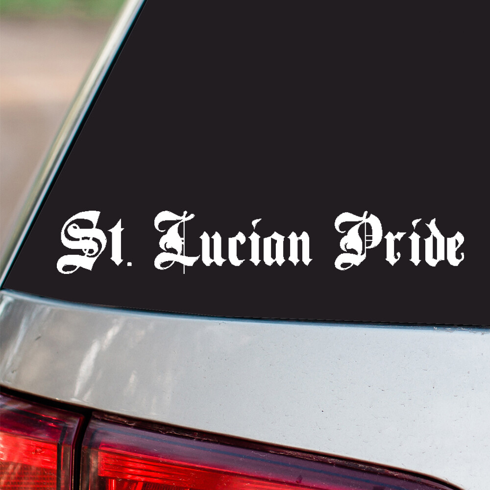 St. Lucian Pride Vinyl Sticker Country Pride all sizes chrome and regular colors