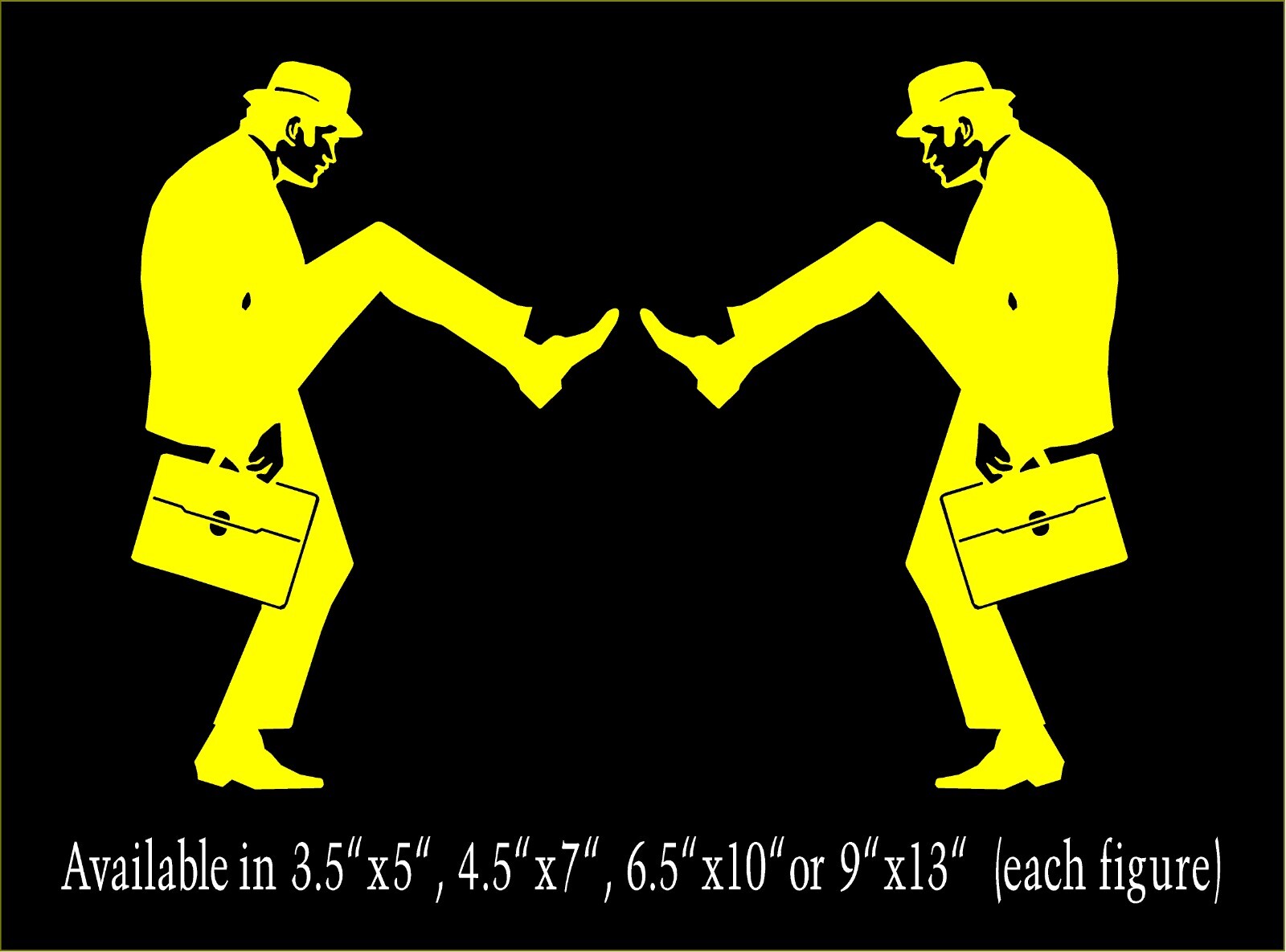 Silly Walks Man Decal Mirrored Image Set Monty Python window funny vinyl sticker