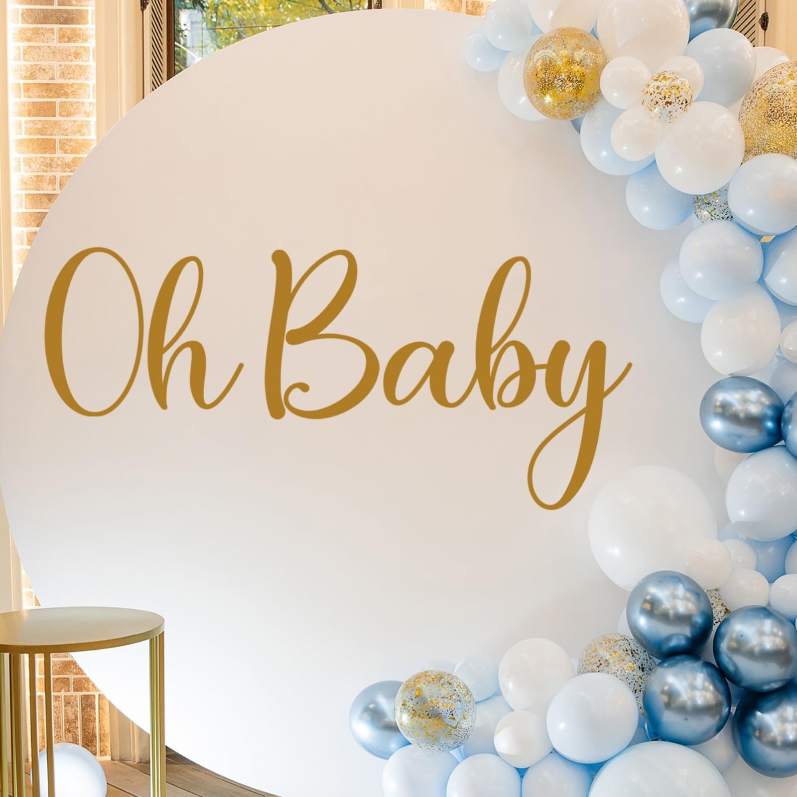 Oh Baby Decal Sign for Backdrop Boy Girl Neutral Gender Reveal Decor Large St…