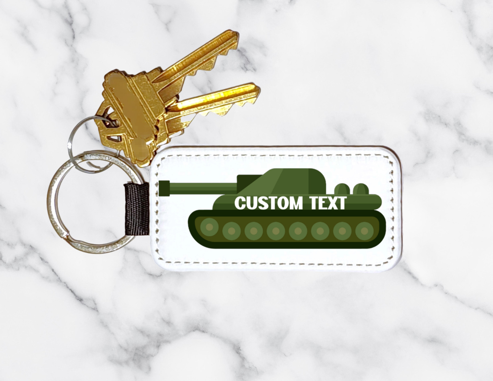 Custom Military Tank Keychain – Army Style Gift for Kids, Boys, Men
