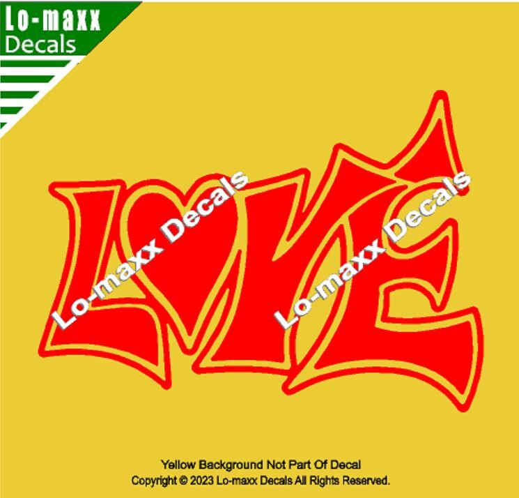 Love Heart Cute High Performance Unique Custom Graphic Design Cut Vinyl Decal