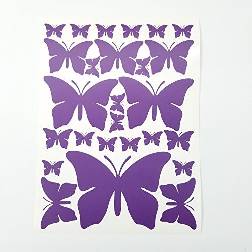 Butterfly Wall Decals Set – Purple, Pink & Turquoise Stickers for Nursery Decor,