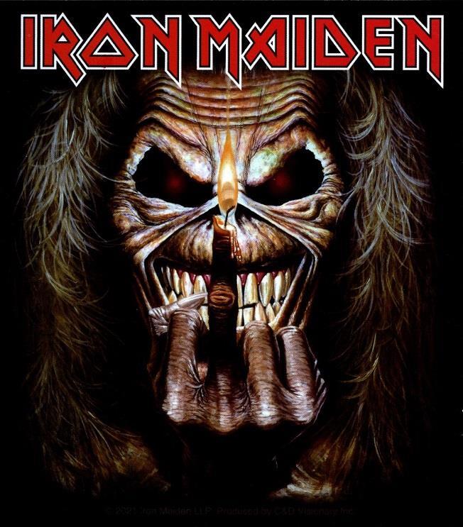 Iron Maiden Candle Finger Eddie Sticker Decal Official Heavy Metal