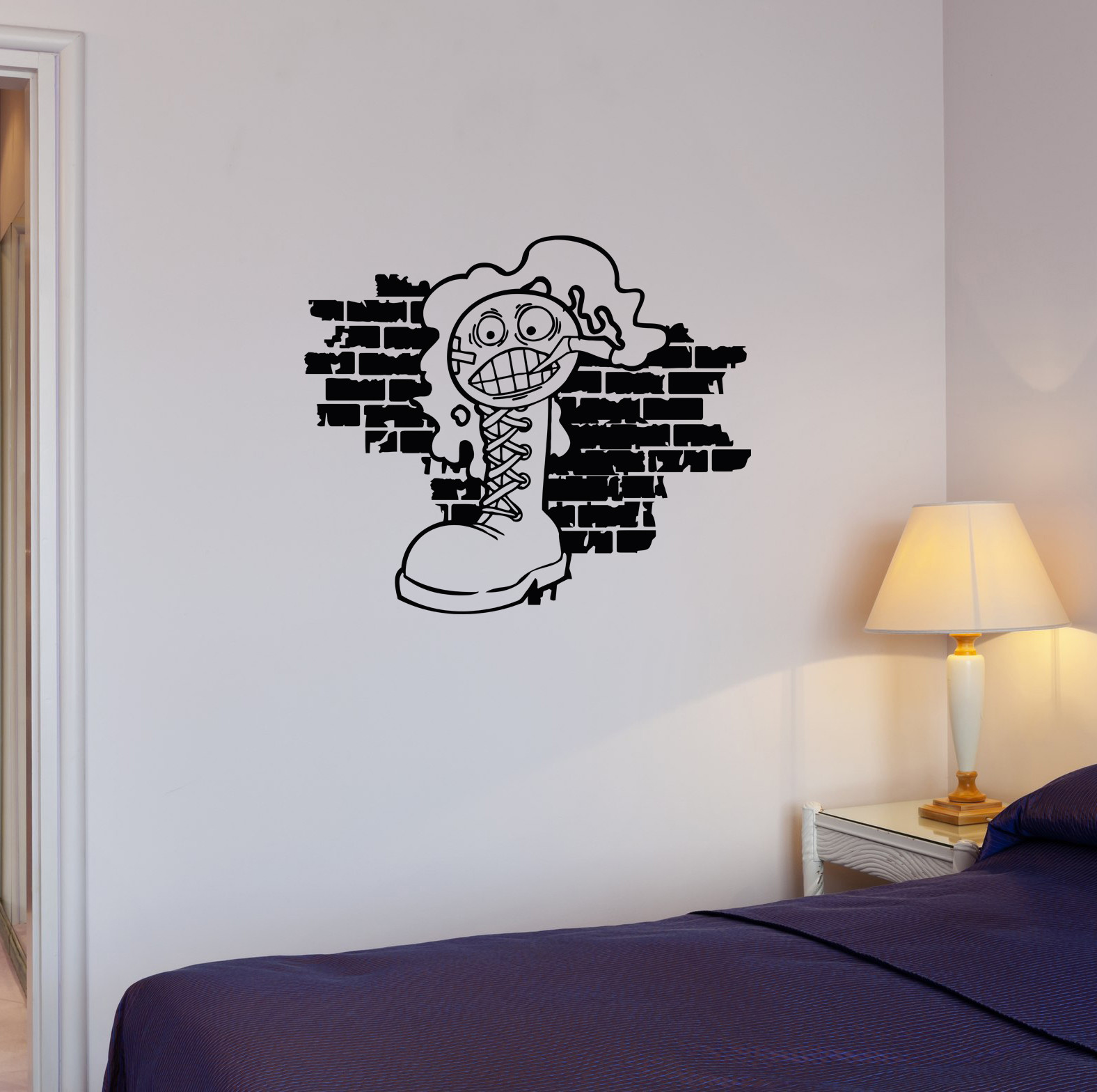 Wall Decal Street Art Graffiti Drawing Boot Smile Cigarette Vinyl Sticker ed943