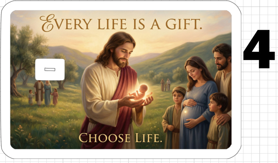 Jesus Christ Pro Life Gift Credit Debit ATM Card Skin Sticker God Baby Love Live