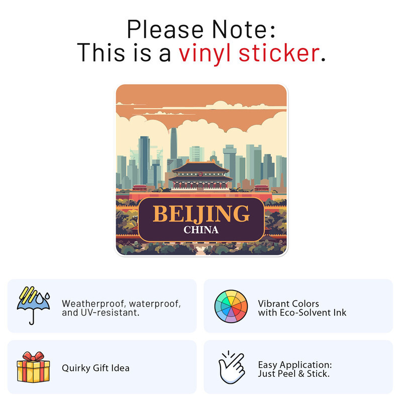 China Beijing City Vinyl Decal Waterproof Car Bumper Sticker