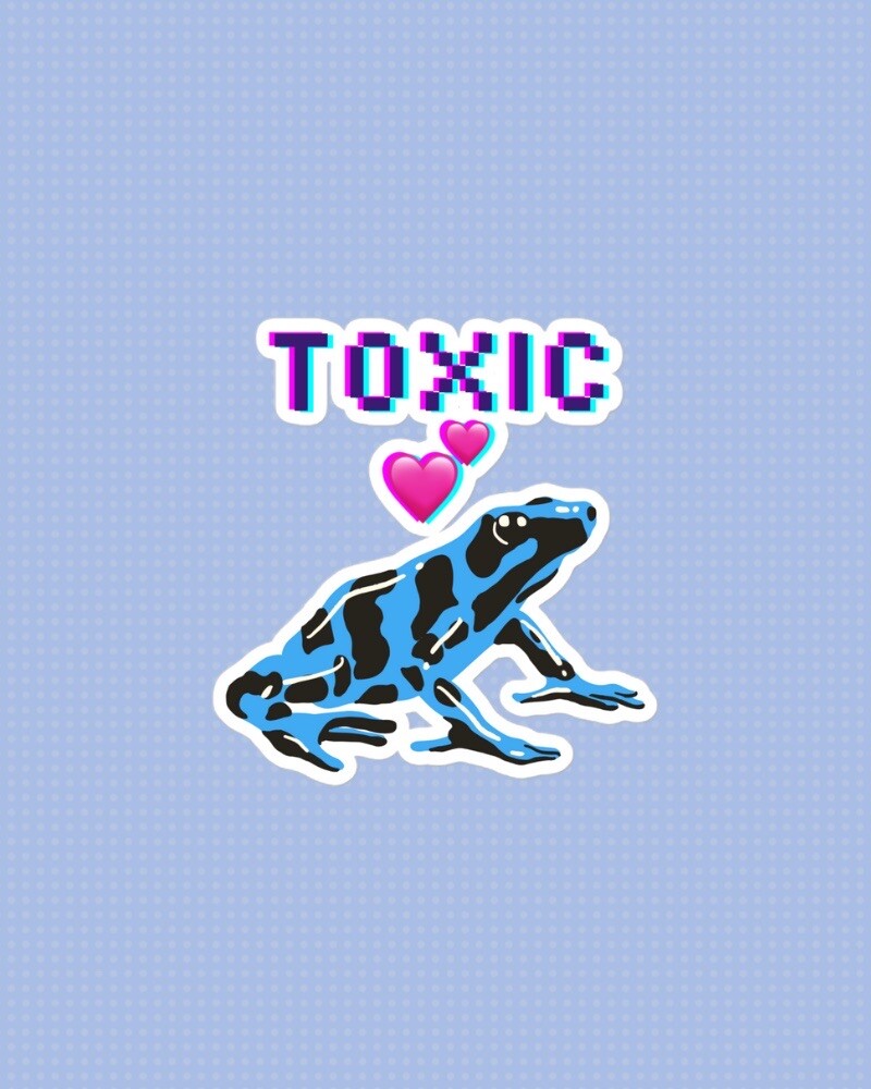 Cute poison dart frog sticker / Kawaii Stationary / TOXIC sticker