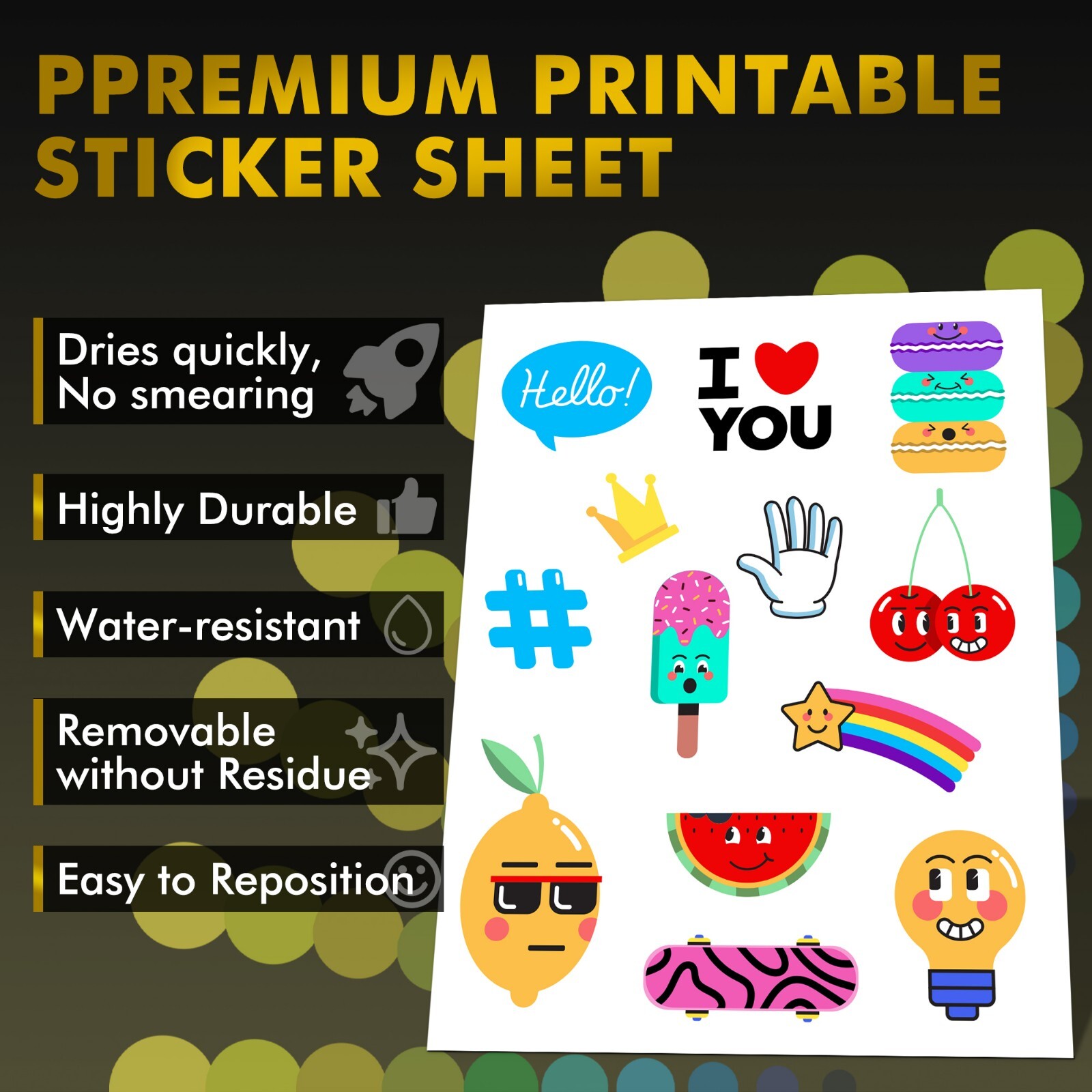 Lot A-SUB Printable Fabric Sticker Paper for Inkjet Waterproof Tearproof Durable