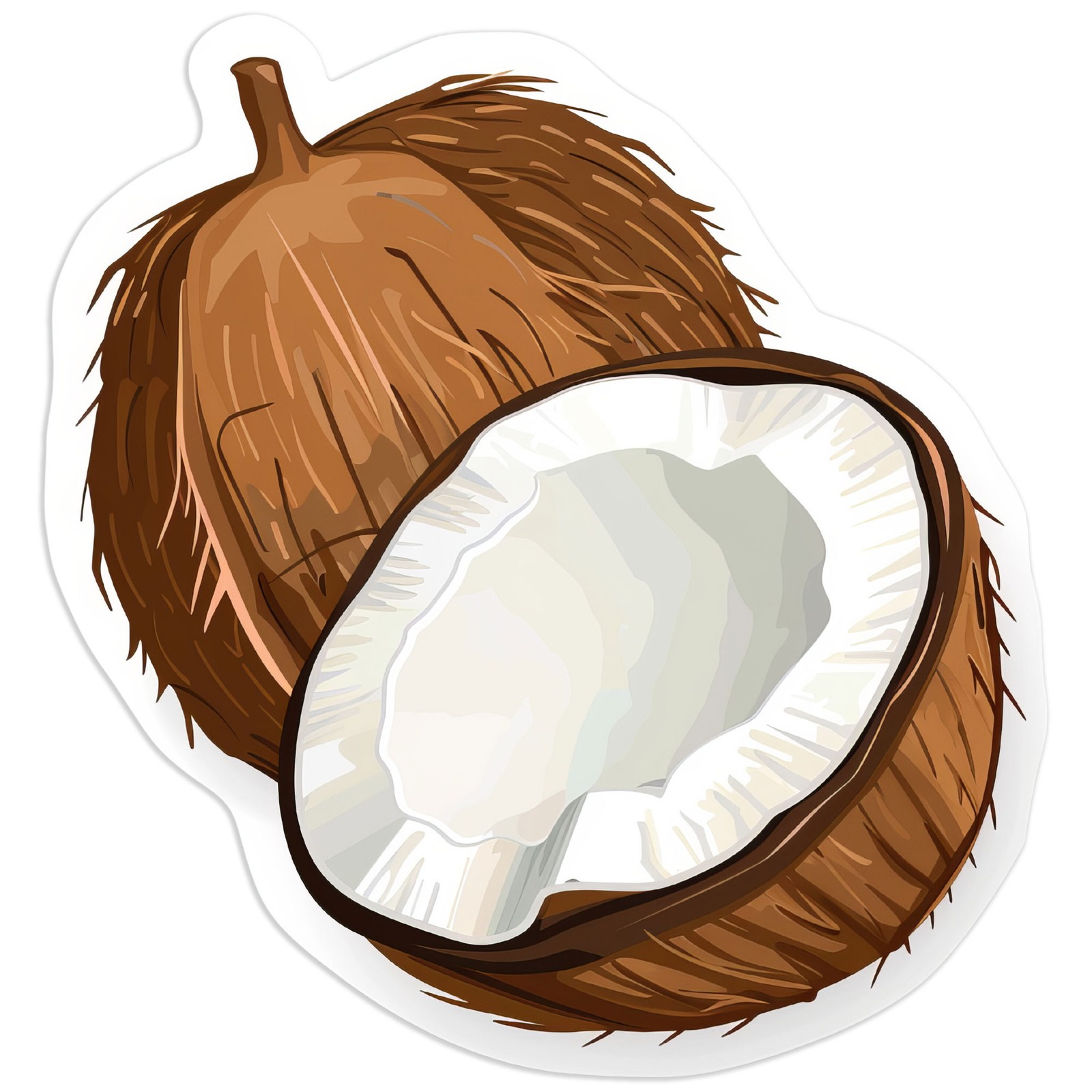 Fresh Coconut Half – Vinyl Decal Sticker – Car Window Laptop – #1617