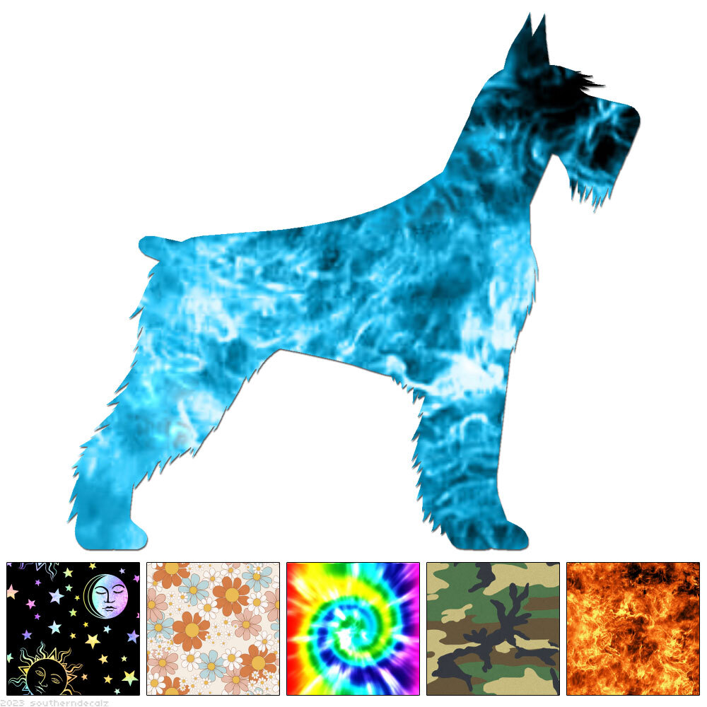 Standard Schnauzer – Decal Sticker – Multiple Patterns & Sizes – ebn6579