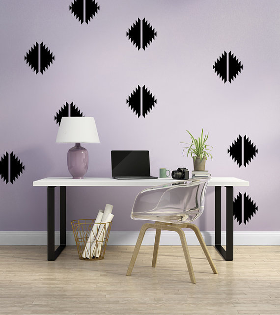 Southwestern Decor, Geometric Wall Decal, Apartment Wall Decor, Southwest Decor