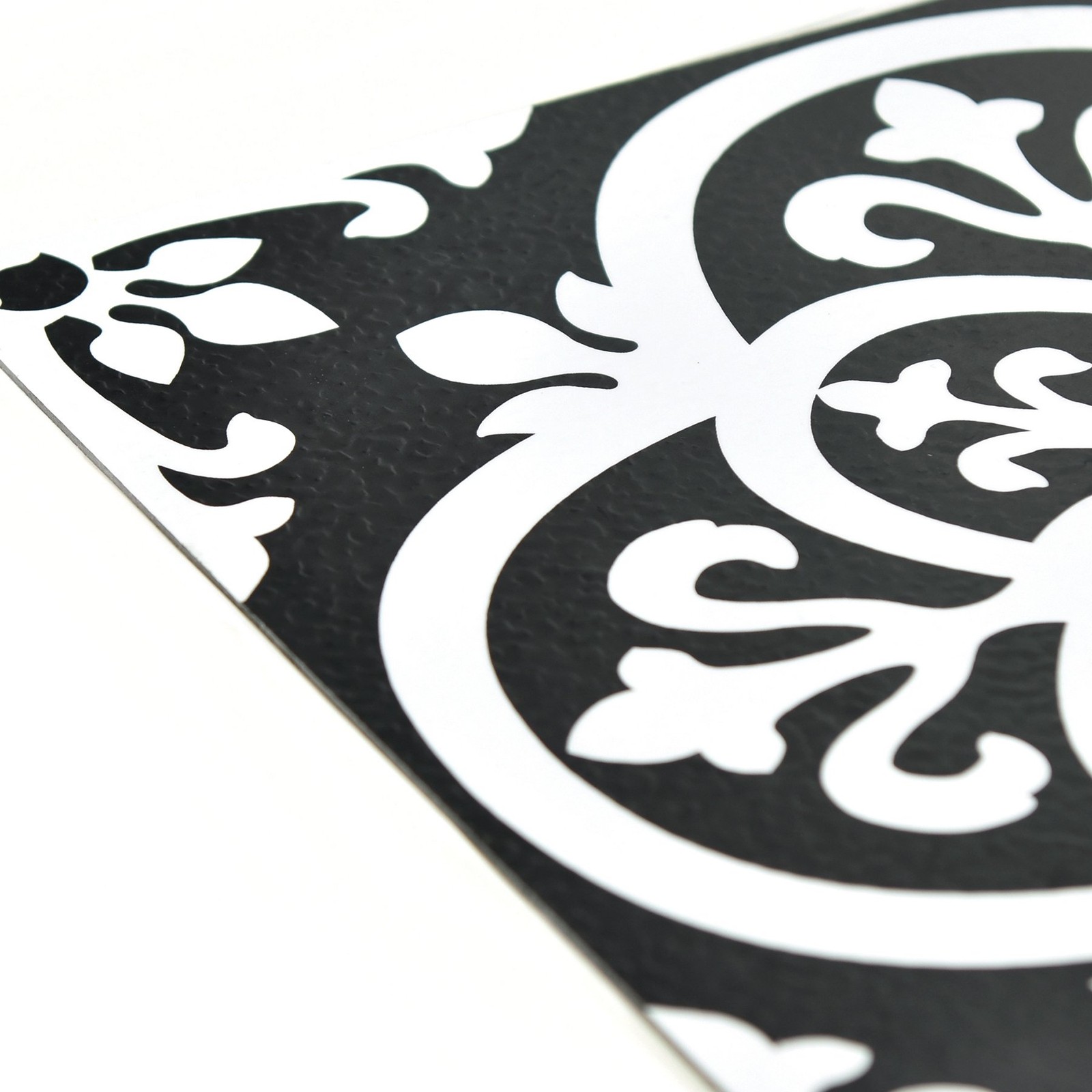 Gothic Peel and Stick Floor Tiles Black FP2475