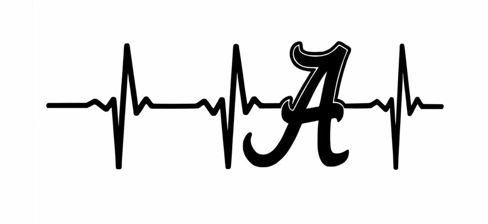 Alabama Crimson Tide Heartbeat Decal/Sticker Car You Pick Color
