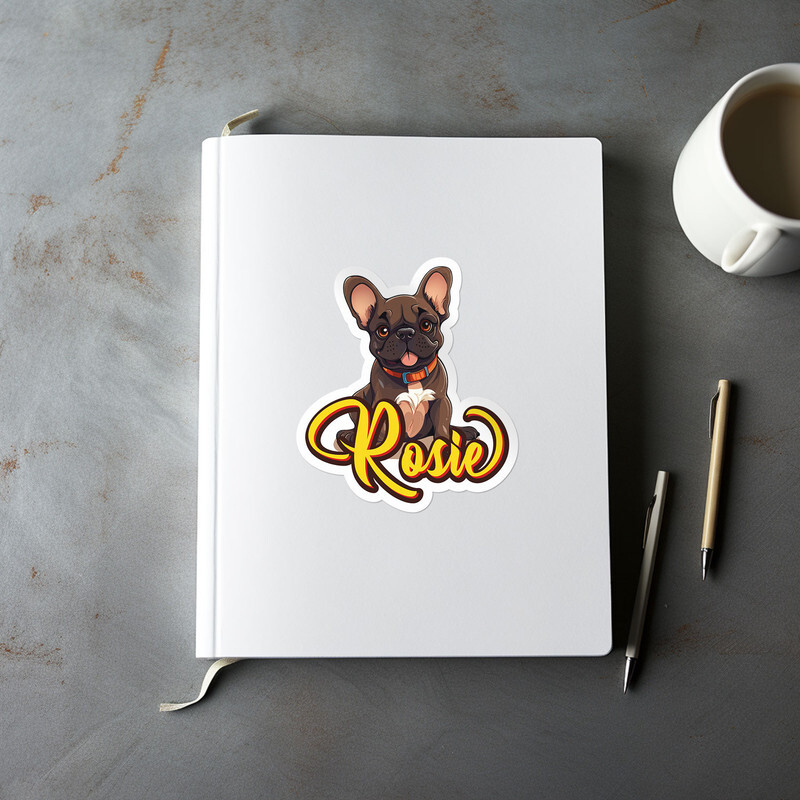 French Bulldog Rosie Dog Name Vinyl Decal Waterproof Car Bumper Sticker