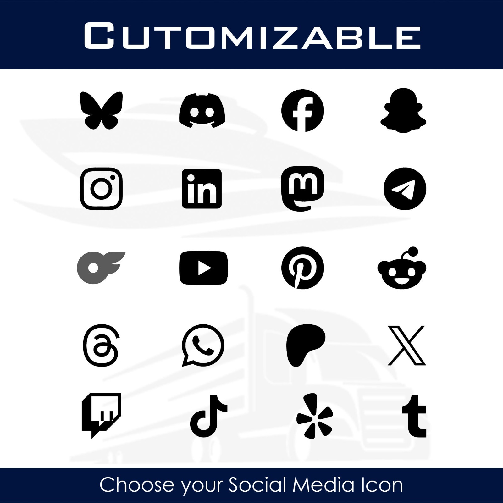 Custom Social Media Handle Decal Sticker – Personalized @Username Tag – 870-2