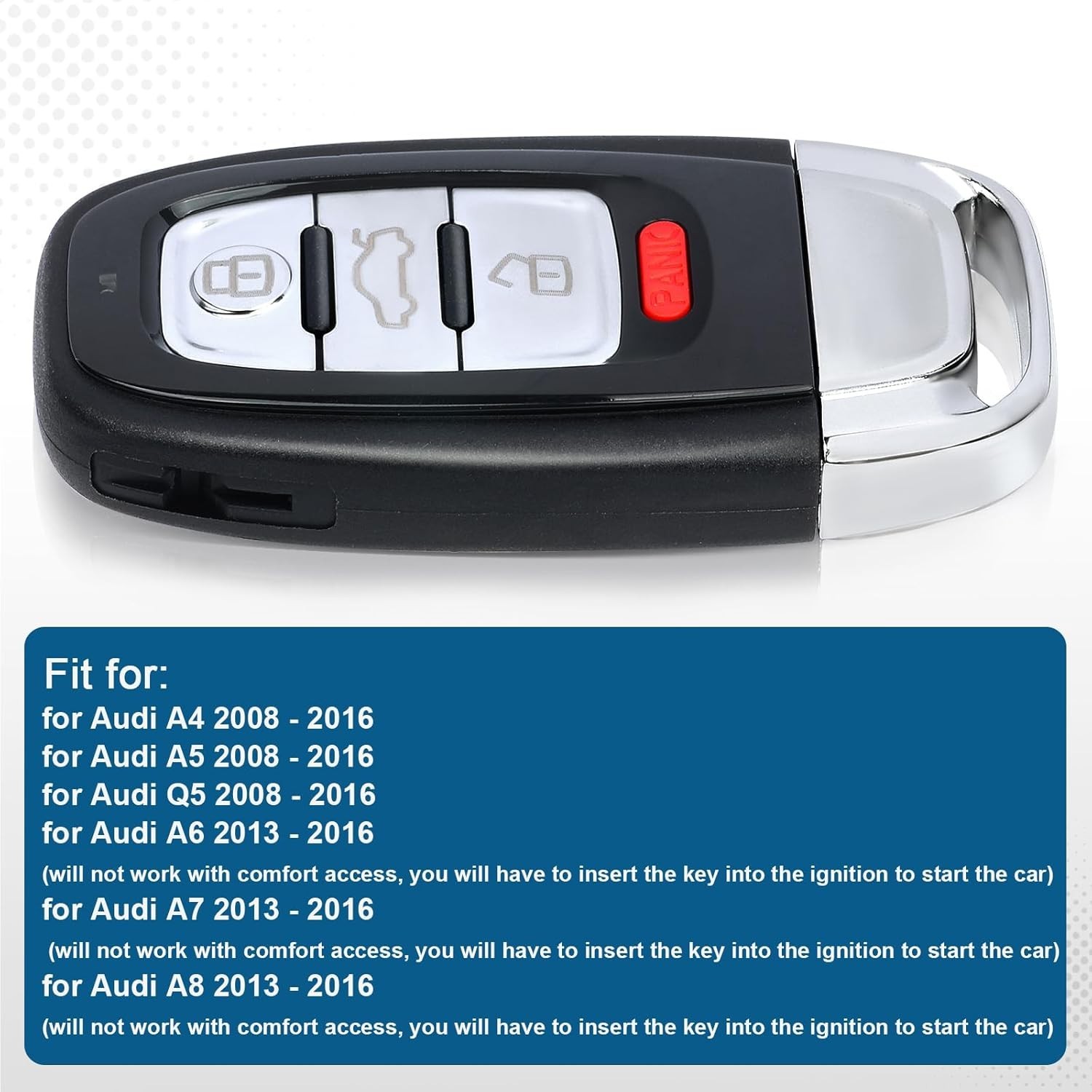 Replacement Smart Prox Keyless Entry Remote Key Fob for Audi A4 A5 Q5 2010 2011