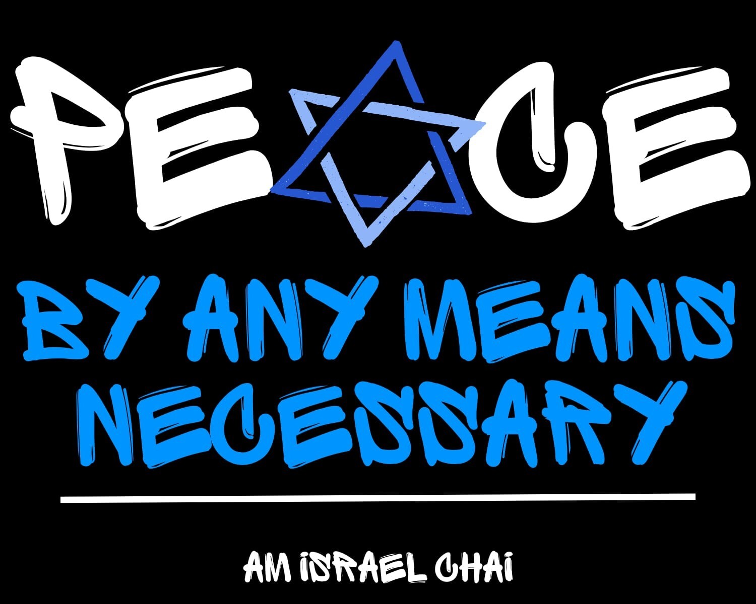 50 Pack "Peace by Any Means Necessary" Pro Israel 4"X6" Vinyl Sticker (Eggshell)