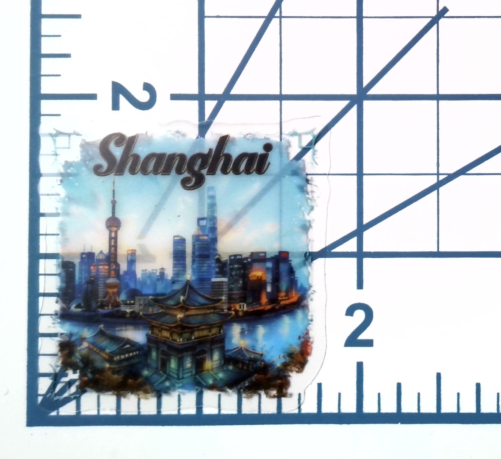 China Shanghai Skyline Oriental Pearl Tower Die Cut Clear Asian Vinyl Sticker