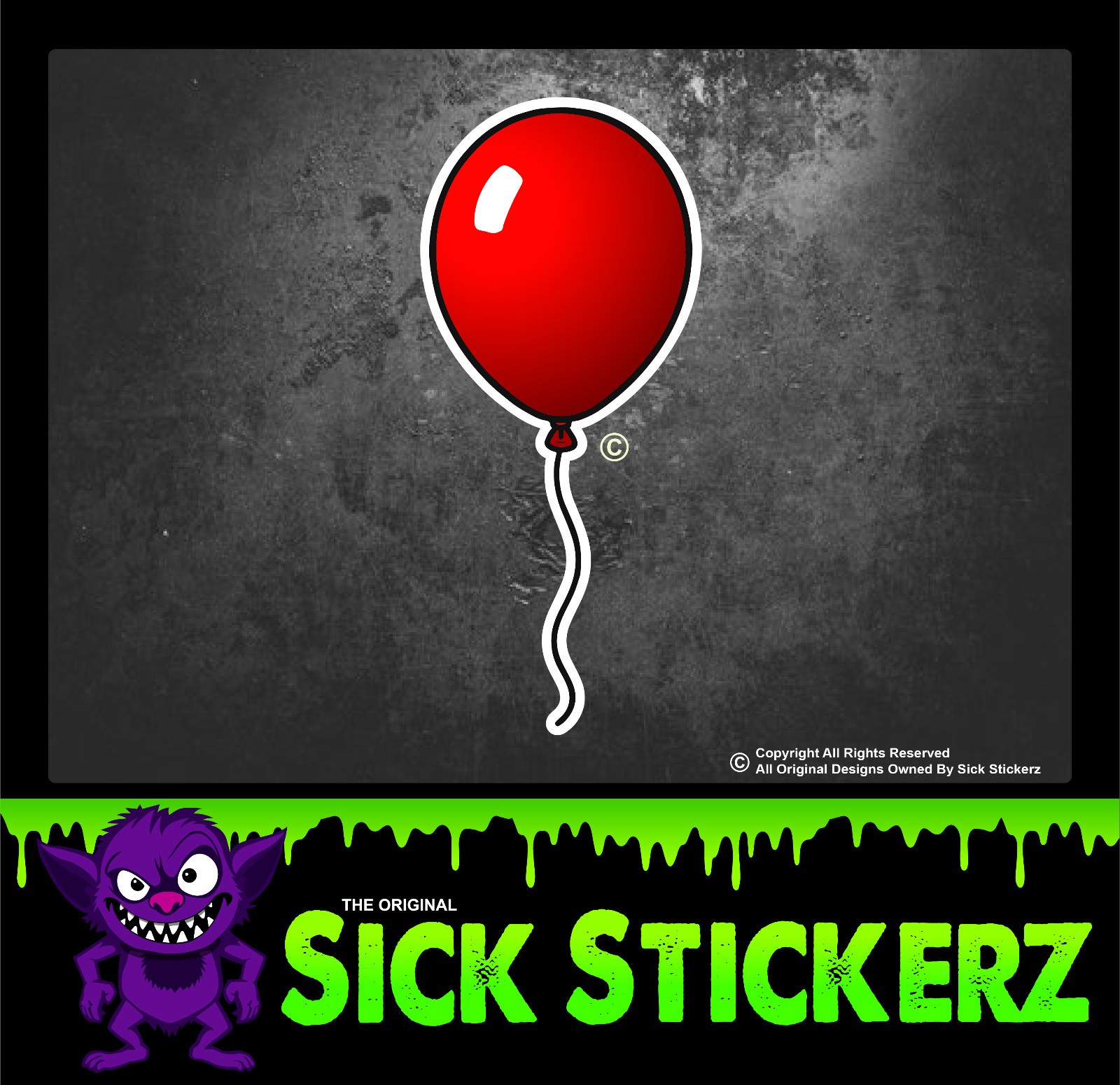 Red Balloon Sticker Decal Car Truck Window Funny Prank Evil
