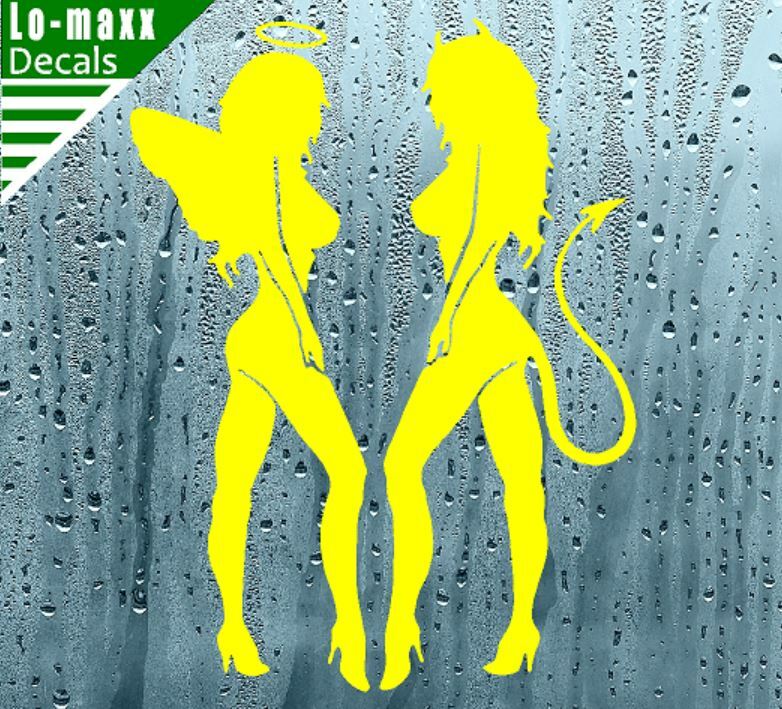 Hot Sexy Angel & Devil Girl Car Truck Boat Superior Quality Die Cut Vinyl Decal