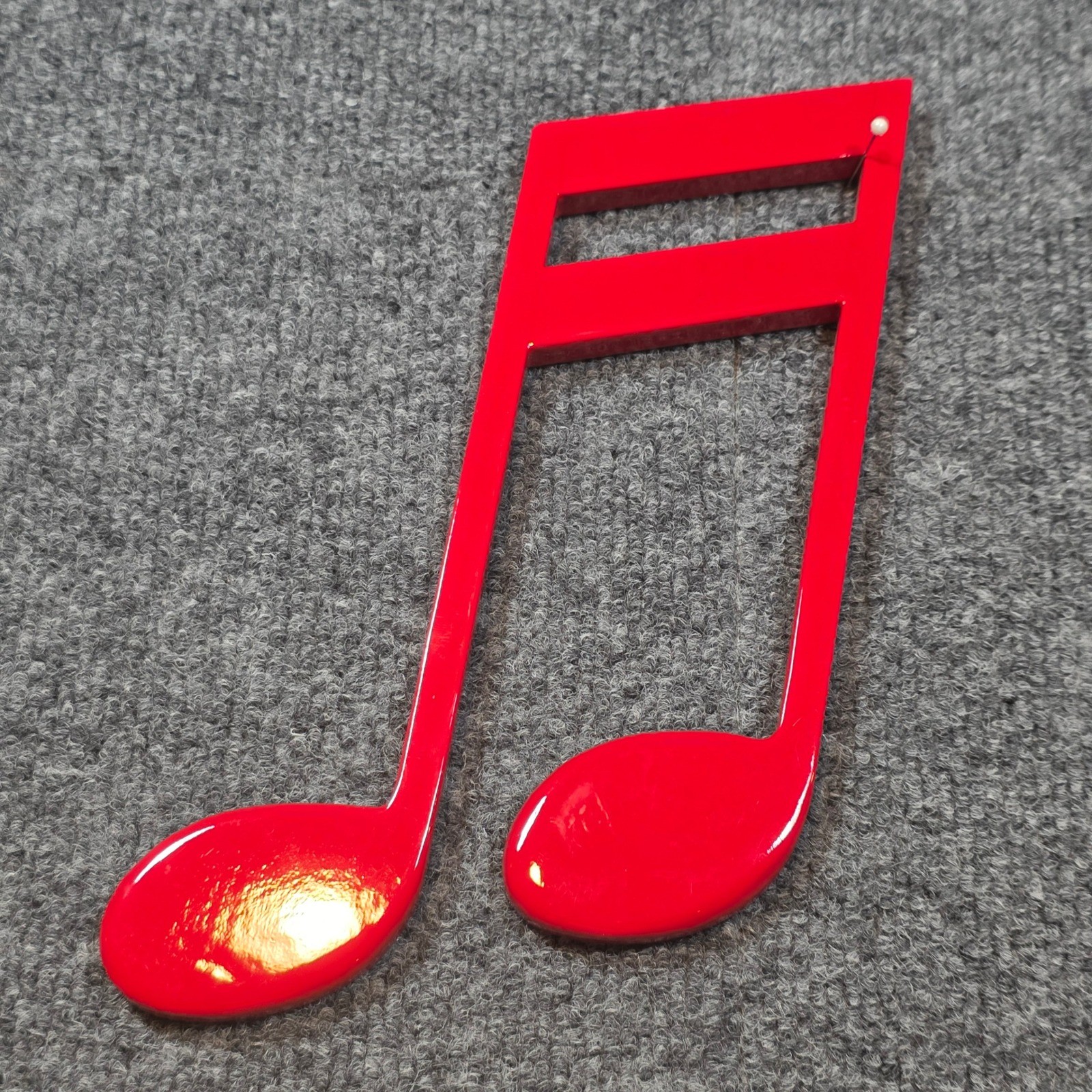 Red Musical Sixteenth Note Wall Decor Glossy Double Note Studio Art 9"x6"