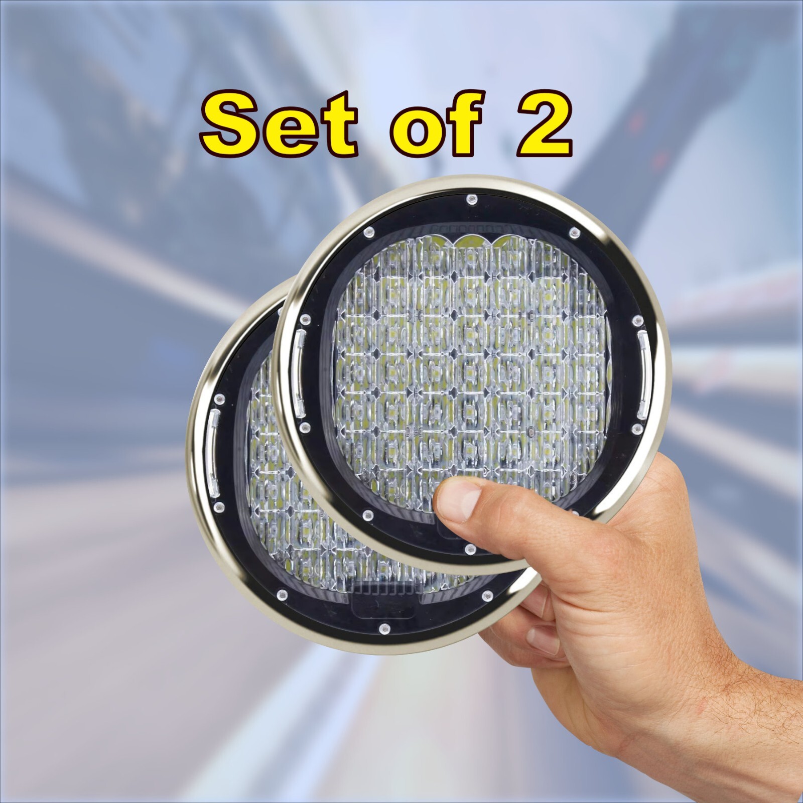 Faux LED Fog Driving Light Stickers for Stock Cars Toys Restoration set of 2