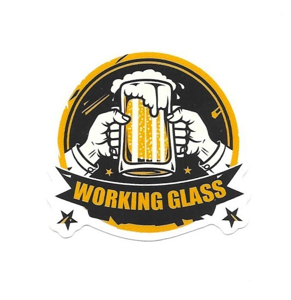 Working Glass Vinyl Sticker Novelty Sarcastic Beer Mug Drinking Laptop Art Gift