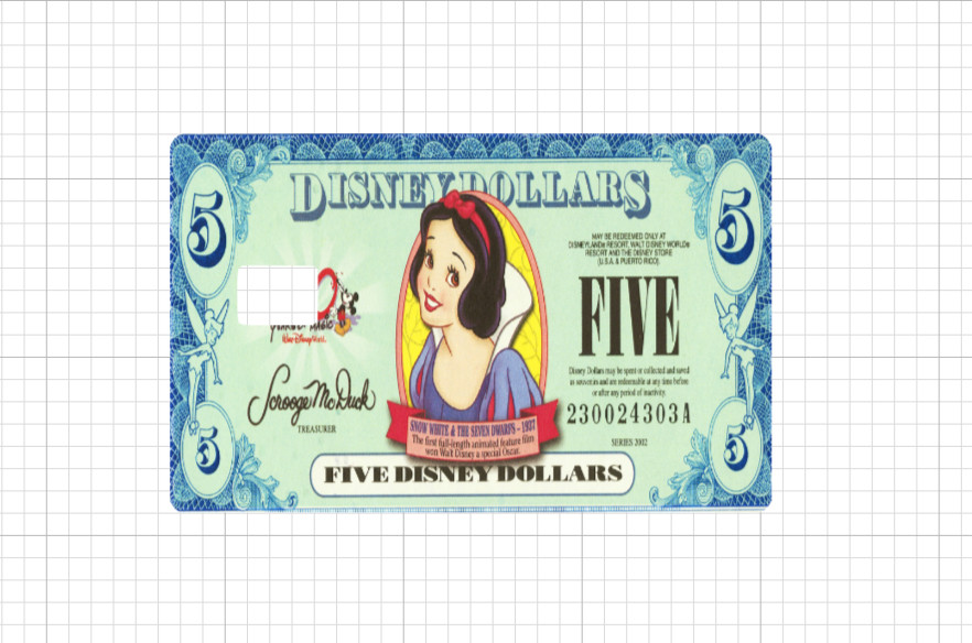 18 Options Disney Dollars Credit Debit Card Skins Disneyland Mickey Mouse Donald