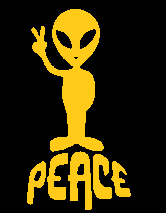 ALIEN, ET, PEACE SIGN, Decal Stickers for Cars, Windows, Laptops, Wall, Tablets.