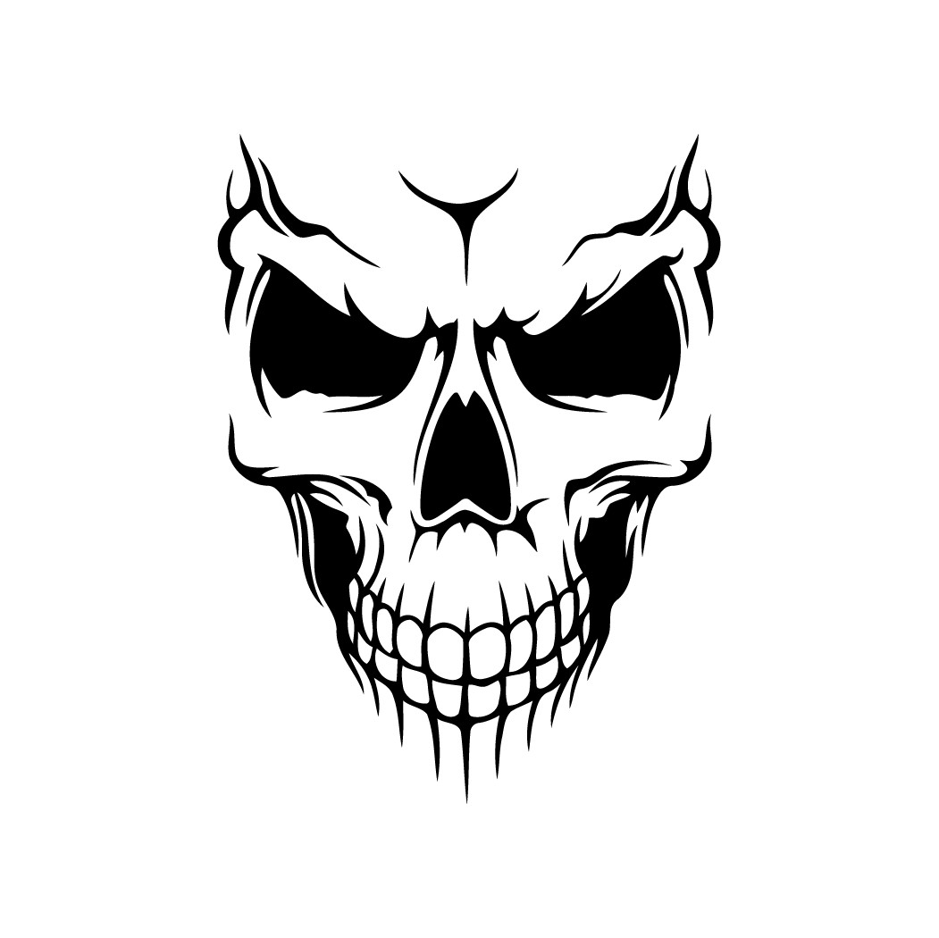 Skulls Face Die Cut Decal Multiple Colors Available Made in USA
