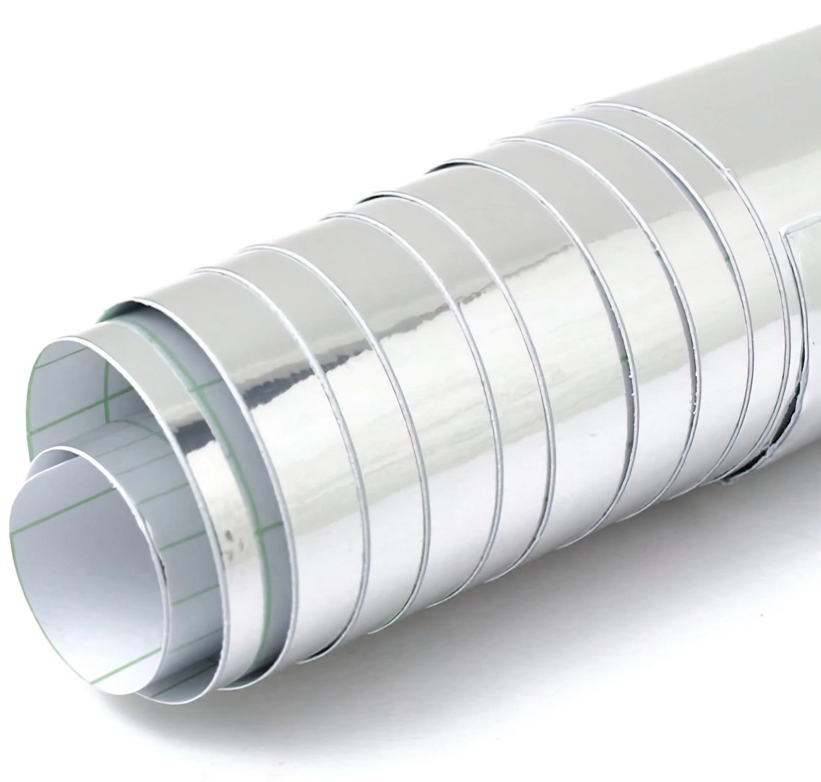Silver Chrome Interior Vinyl Sticker Wrap 24 Inch Roll – Self Adhesive Metallic