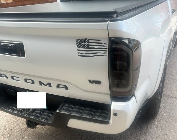 American Flag Vinyl Decal Set Distressed Sticker Weathered Left Right Black Out