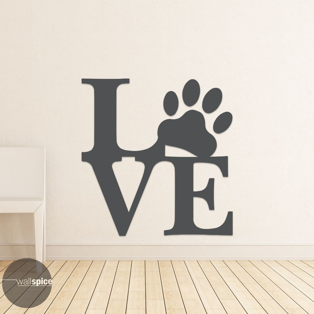 Love Animal Paw Print Vinyl Wall Decal Sticker