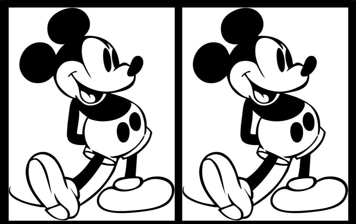 Retro Mickey Mouse Two 5" Black Vinyl Decals Car Window Laptop Tablet Tumbler