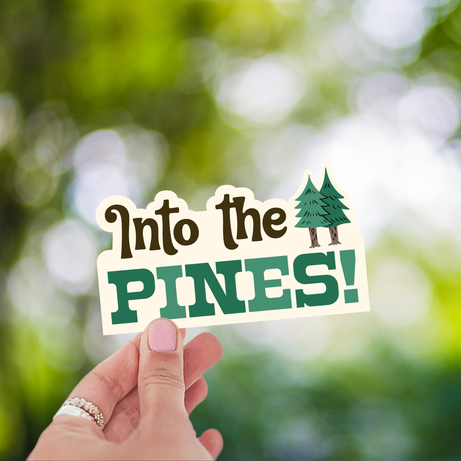 Into the Pines Sticker Camping Hiking Forest Nature Outdoor Decal