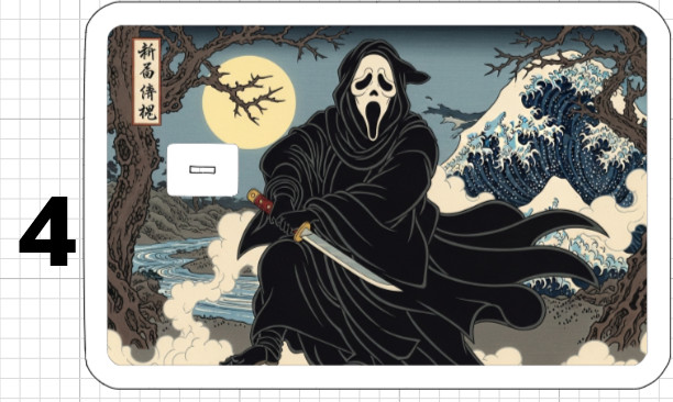 Uyiko-e Ghostface Debit Credit Card Sticker Skin Halloween Horror Uyiko Anime US