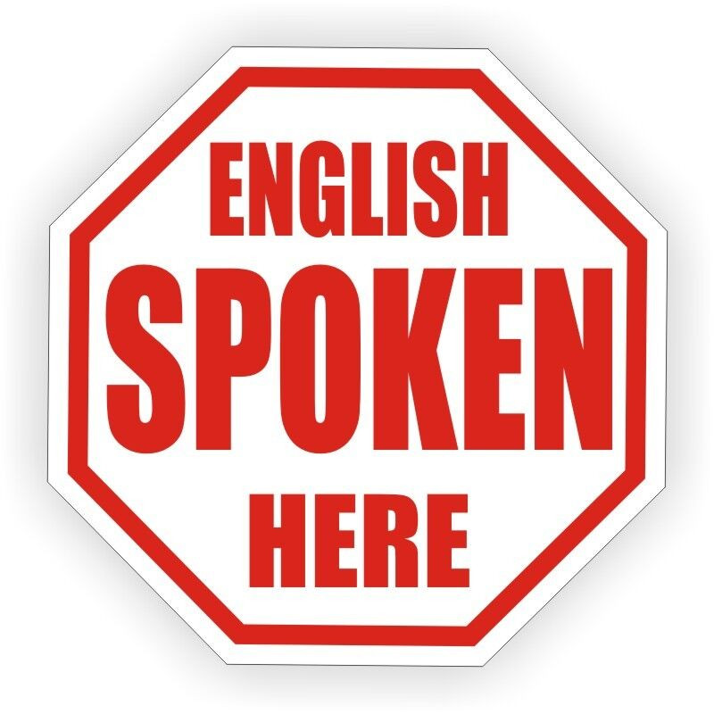 English Spoken Here Sticker Decal