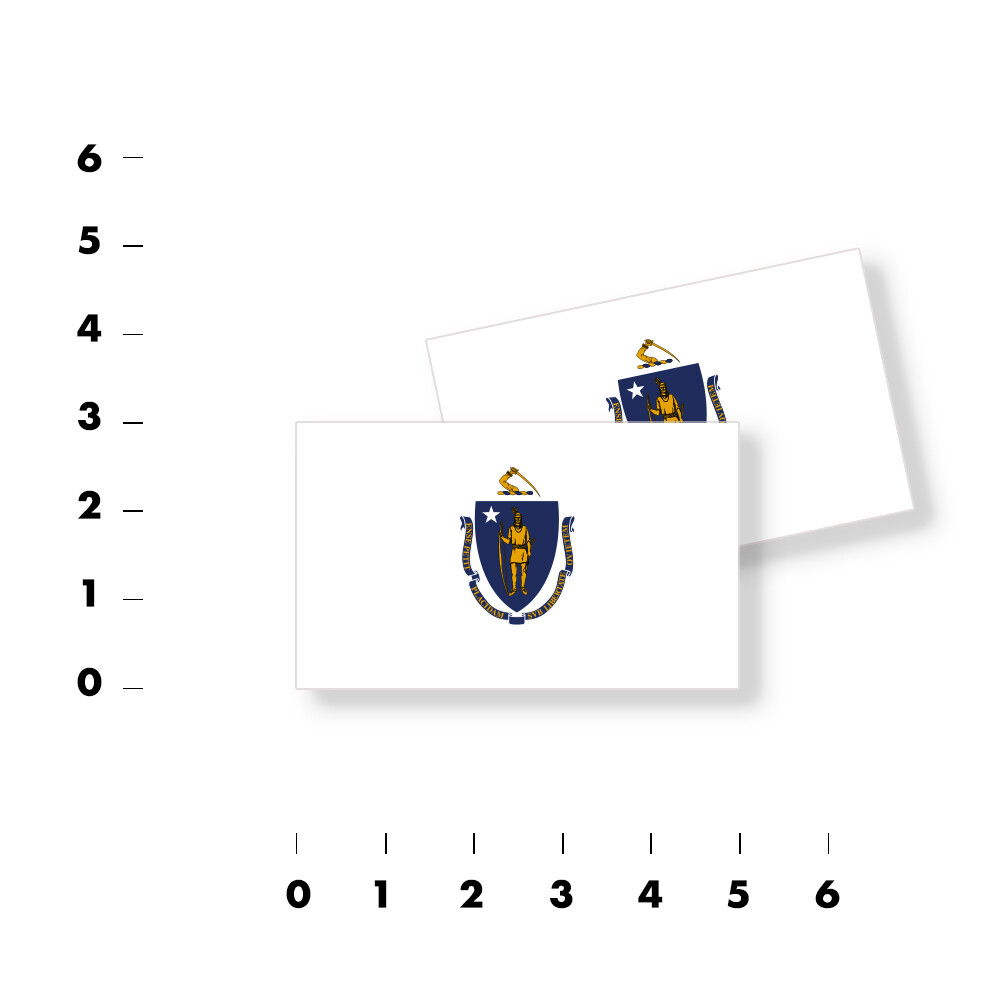 Massachusetts State Flag -Set of 4 Vinyl Sticker / Adhesive Decals Various Sizes
