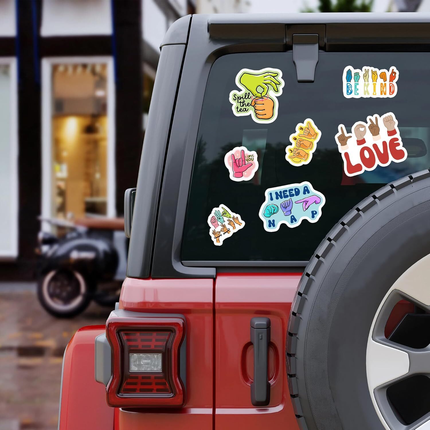 Pack 50 PCS ASL Stickers American Sign Language Vinyl Decals Waterproof Asl