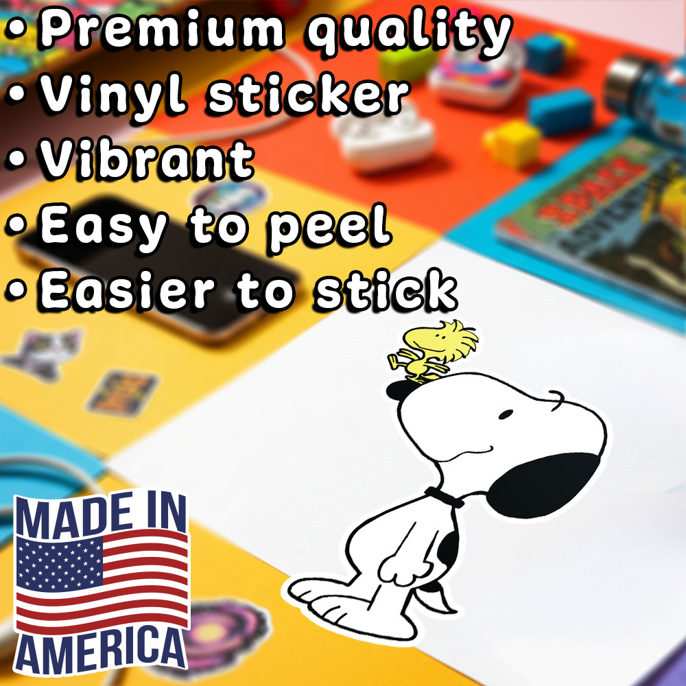 Peanuts Snoopy and Woodstock Sticker – Aesthetic Vinyl 2.5" W x 4" H