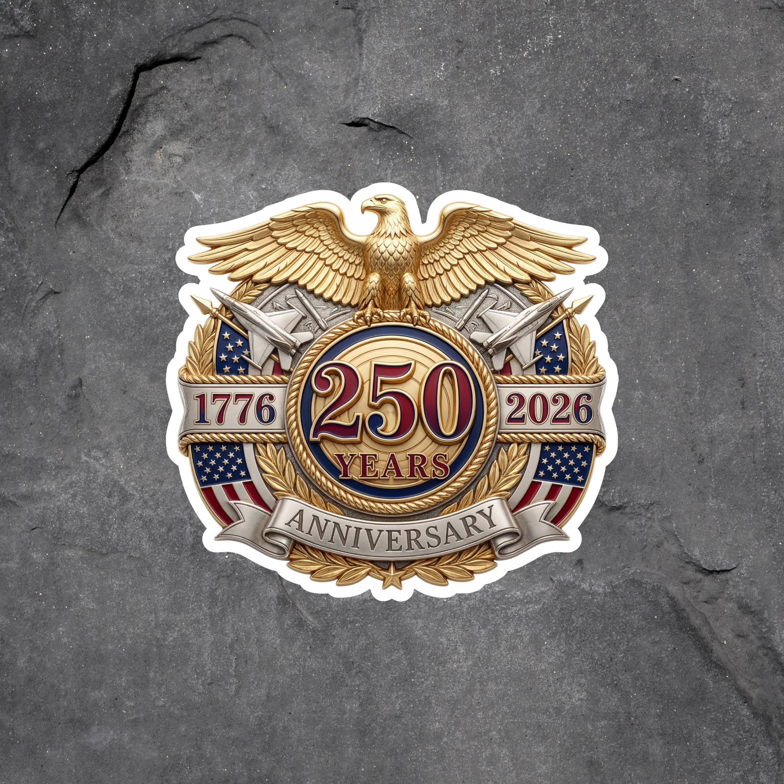 250th Anniversary Sticker Vinyl Decal Patriotic USA Eagle 1776 2026 Gift