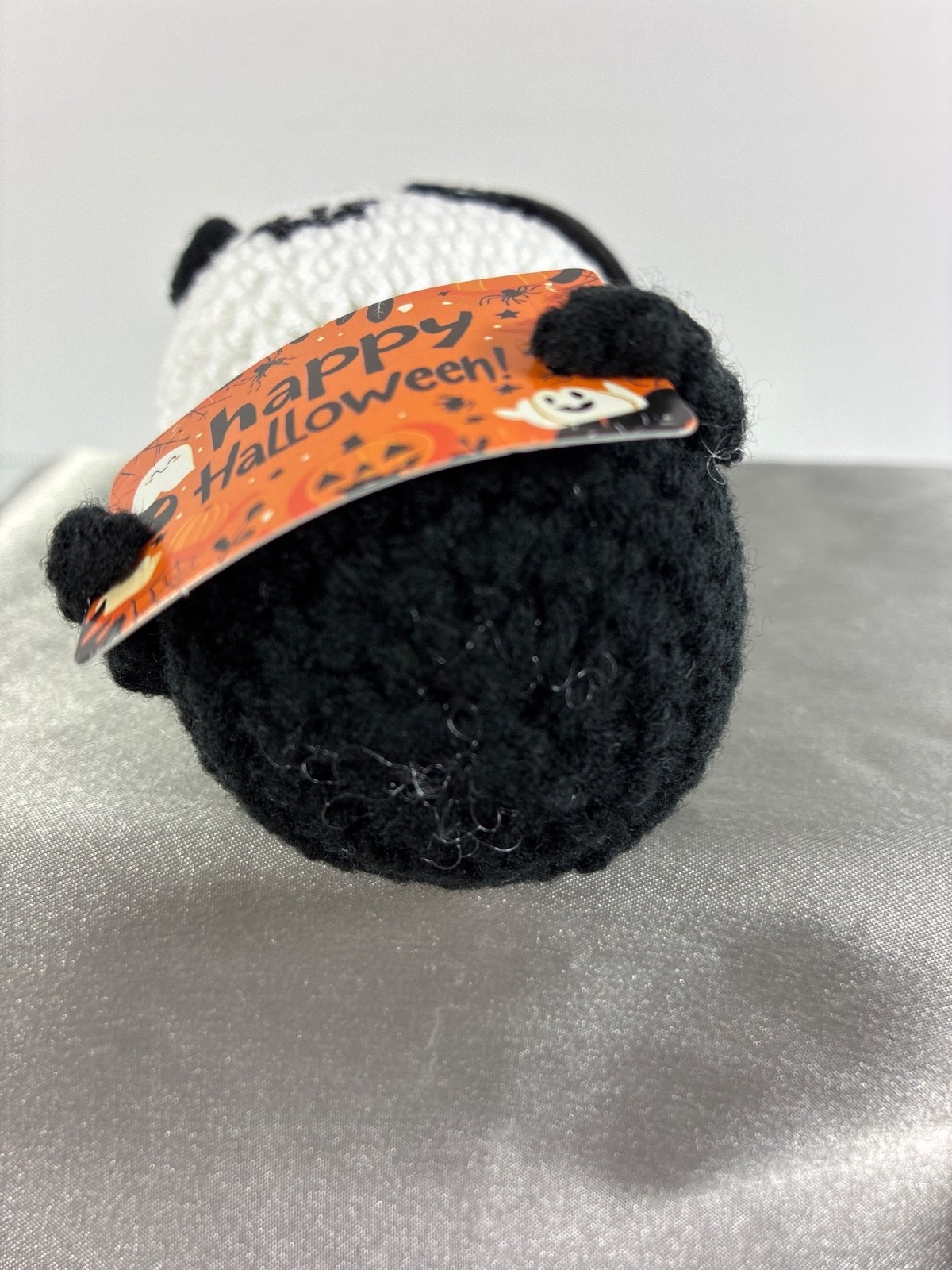 Halloween Plush Skeleton Doll Crochet Face Witch Hat Happy Halloween Boxed 5.25"
