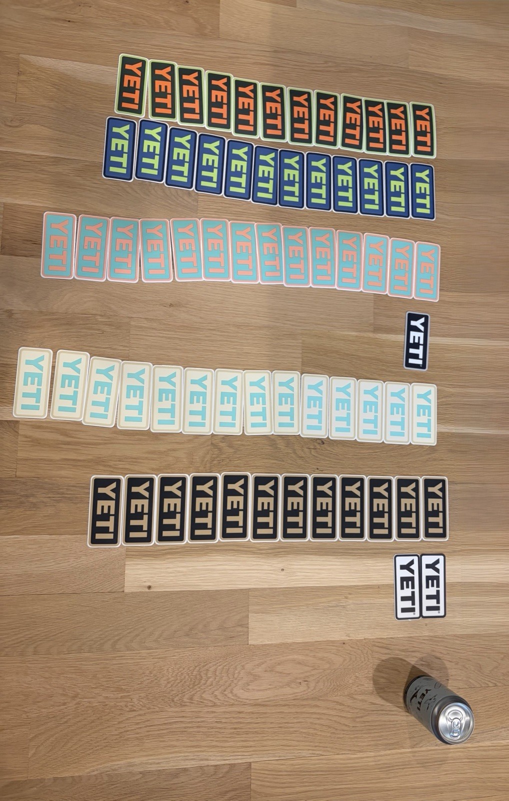 yeti stickers lot of 67 and Yeti cup/can Collectible