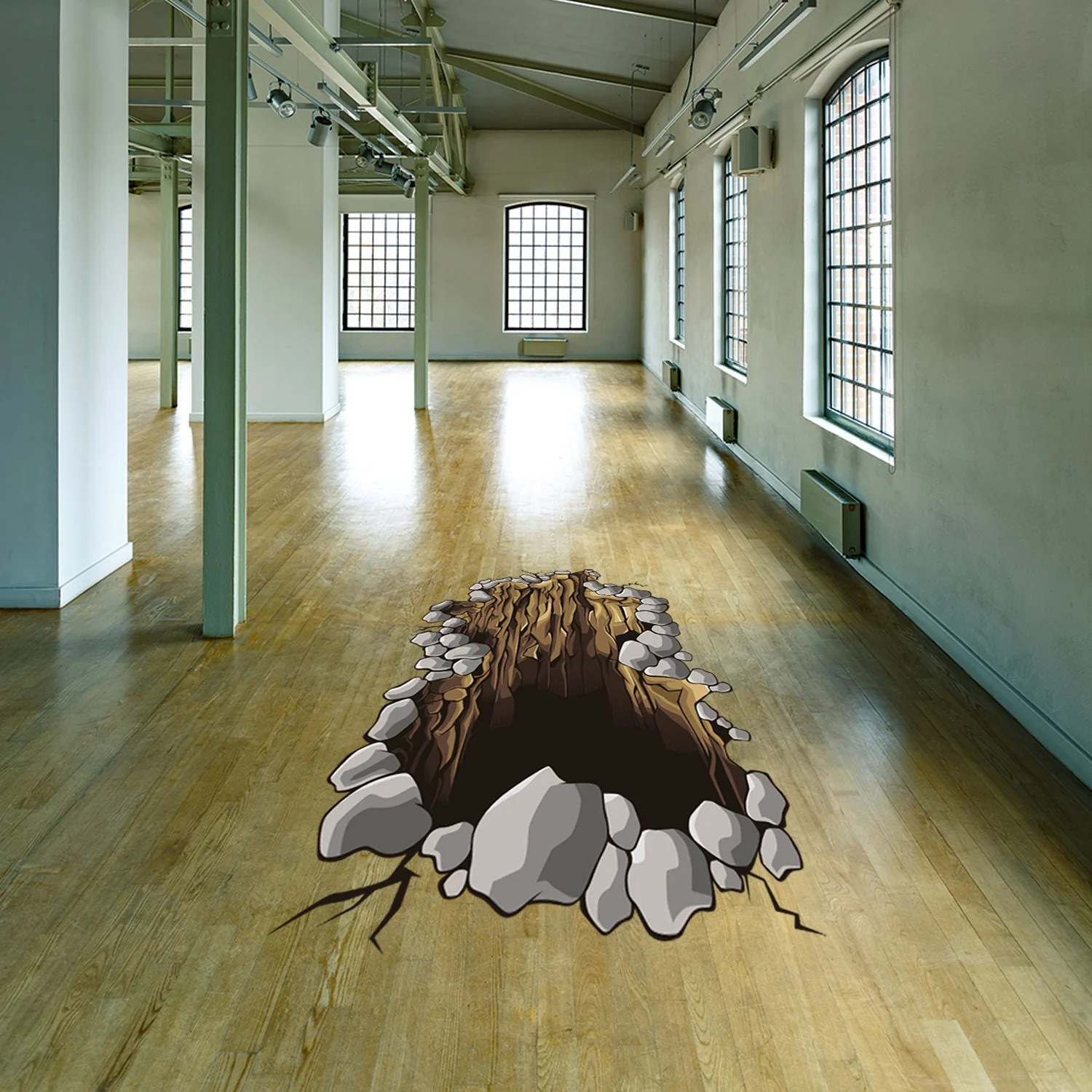 3d Floor Decal – Large Peel And Stick Portal Flooring Vinyl Sticker Decor For