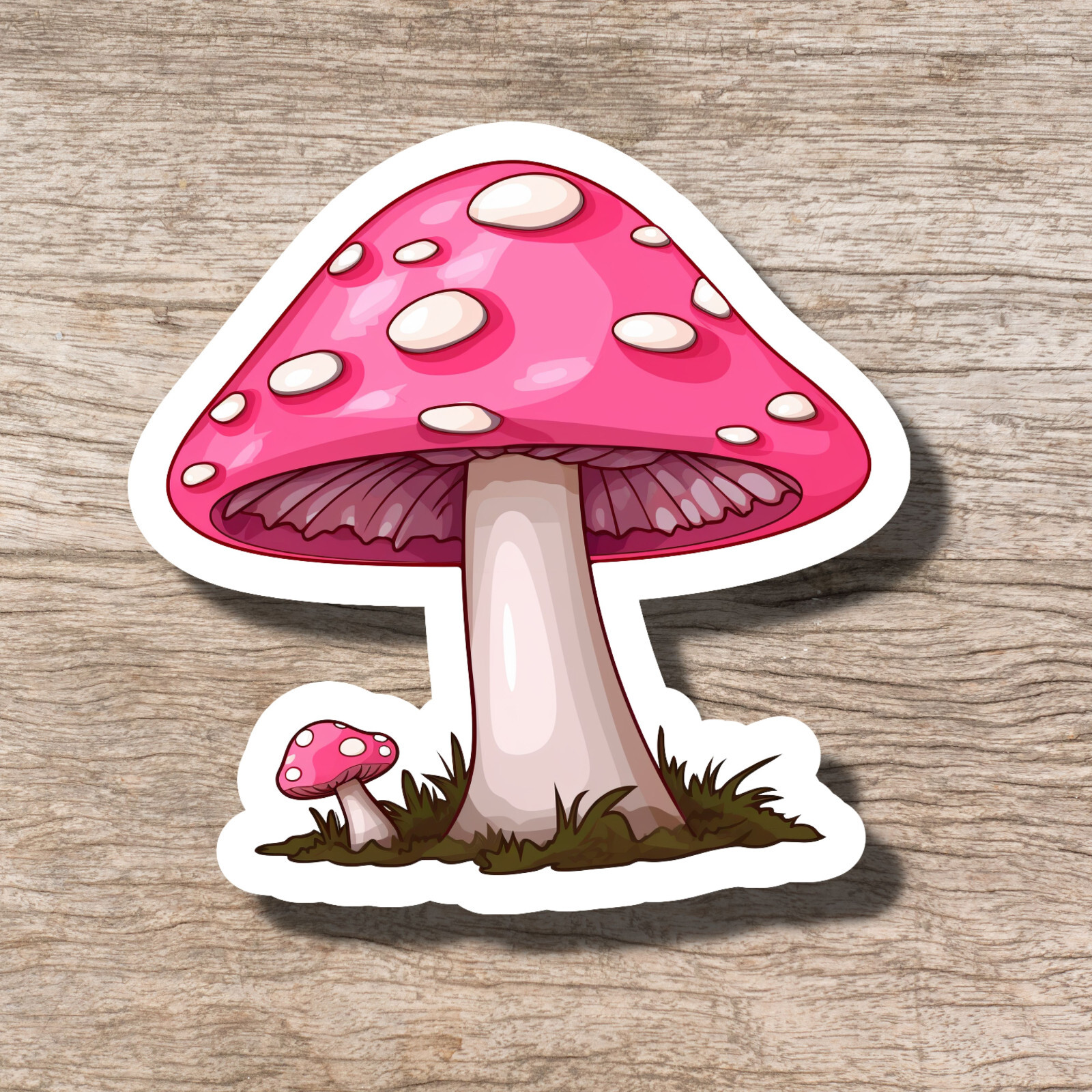 Pink Polka Dot Mushroom Funny Fungus Fungi Nature 3" Vinyl Sticker
